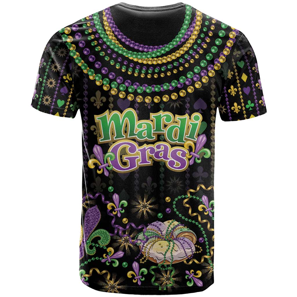 Mardi Gras Lips Queen Beads T-Shirt Graphic Tee