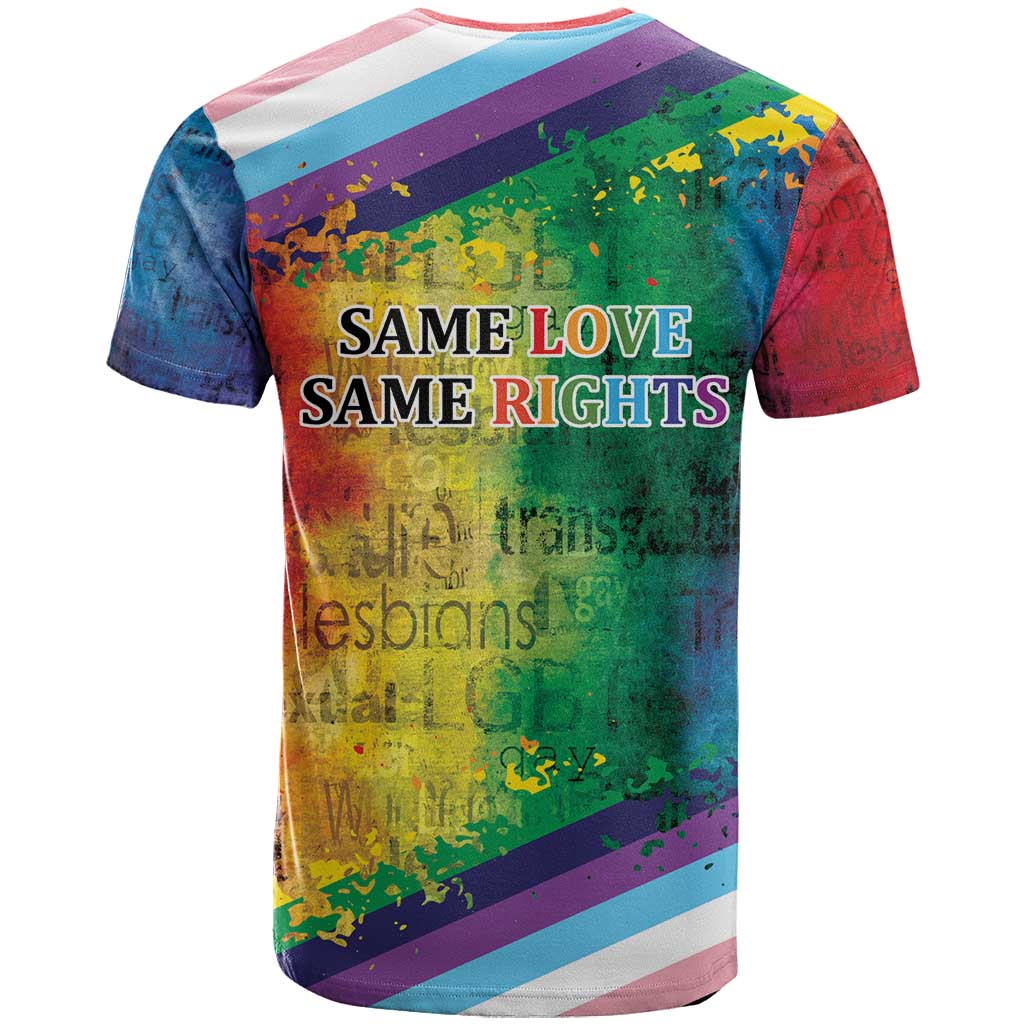 Beautiful Rainbow Lips Kiss T-Shirt LGBTQ Same Love Same Rights Graphic Tee
