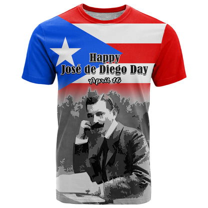 Custom Puerto Rico T-Shirt Happy Jose de Diego Day Graphic Tee
