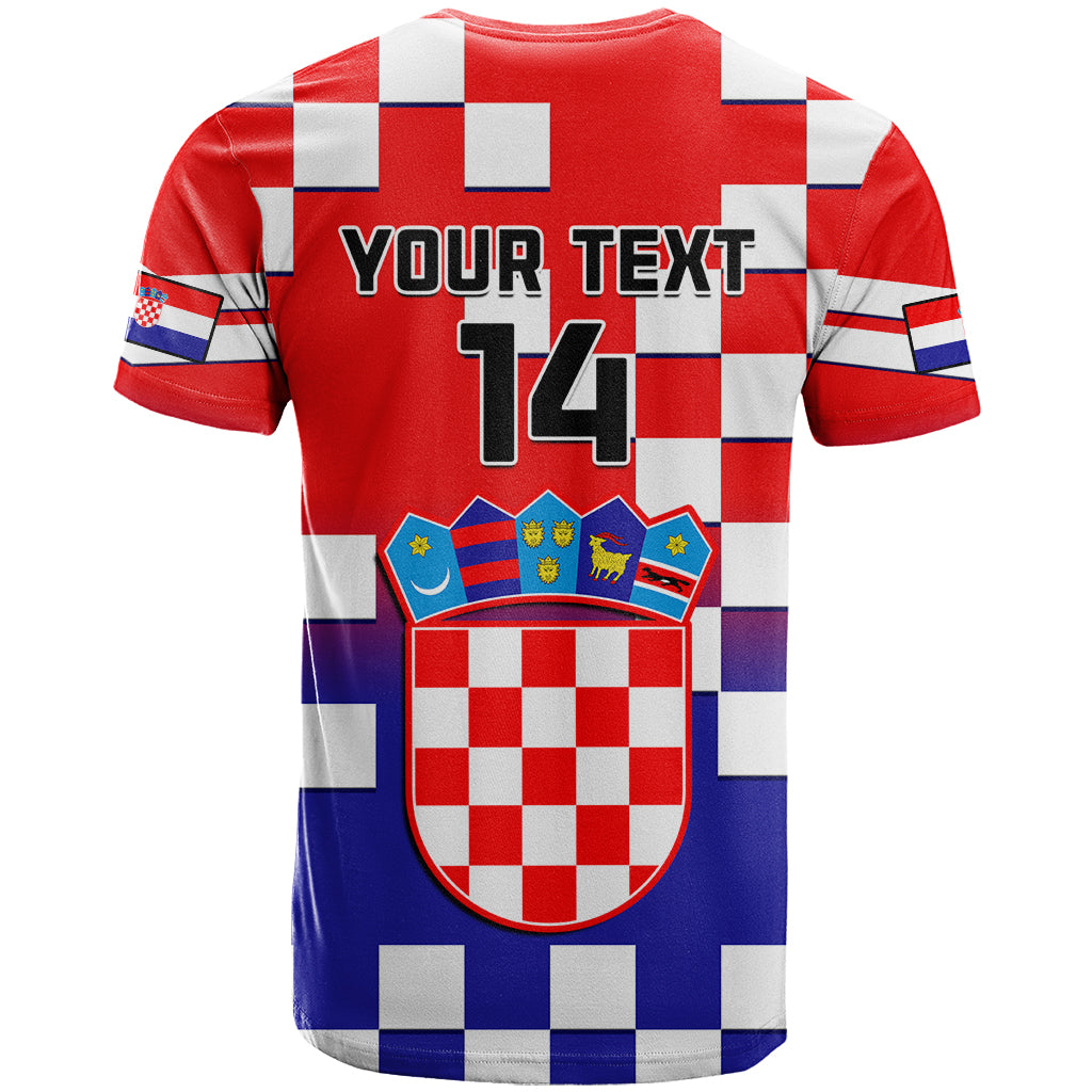 Personalised Croatia T-Shirt Hrvatska Checkerboard Gradient Style Graphic Tee