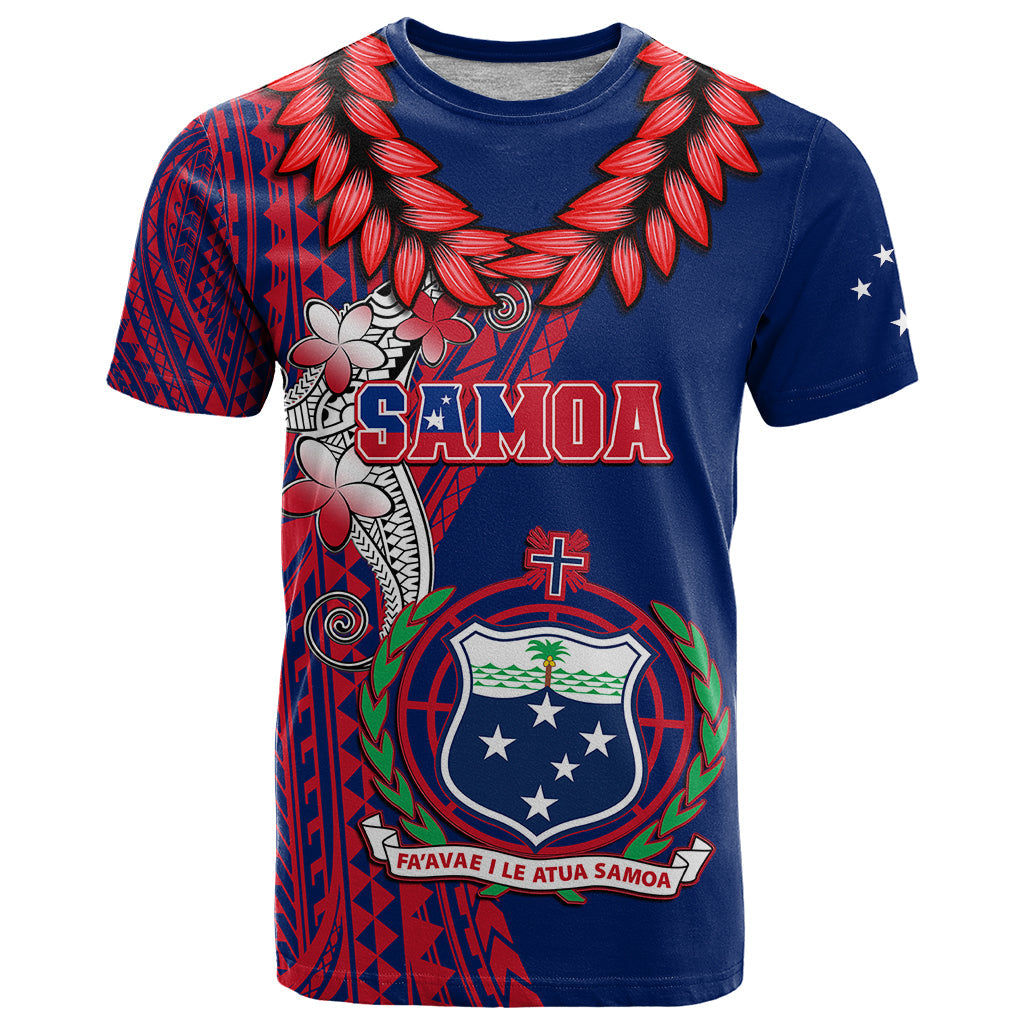 Polynesian Pride Samoa T-Shirt Ula Fala Mix Samoan Tribal Blue Version Graphic Tee
