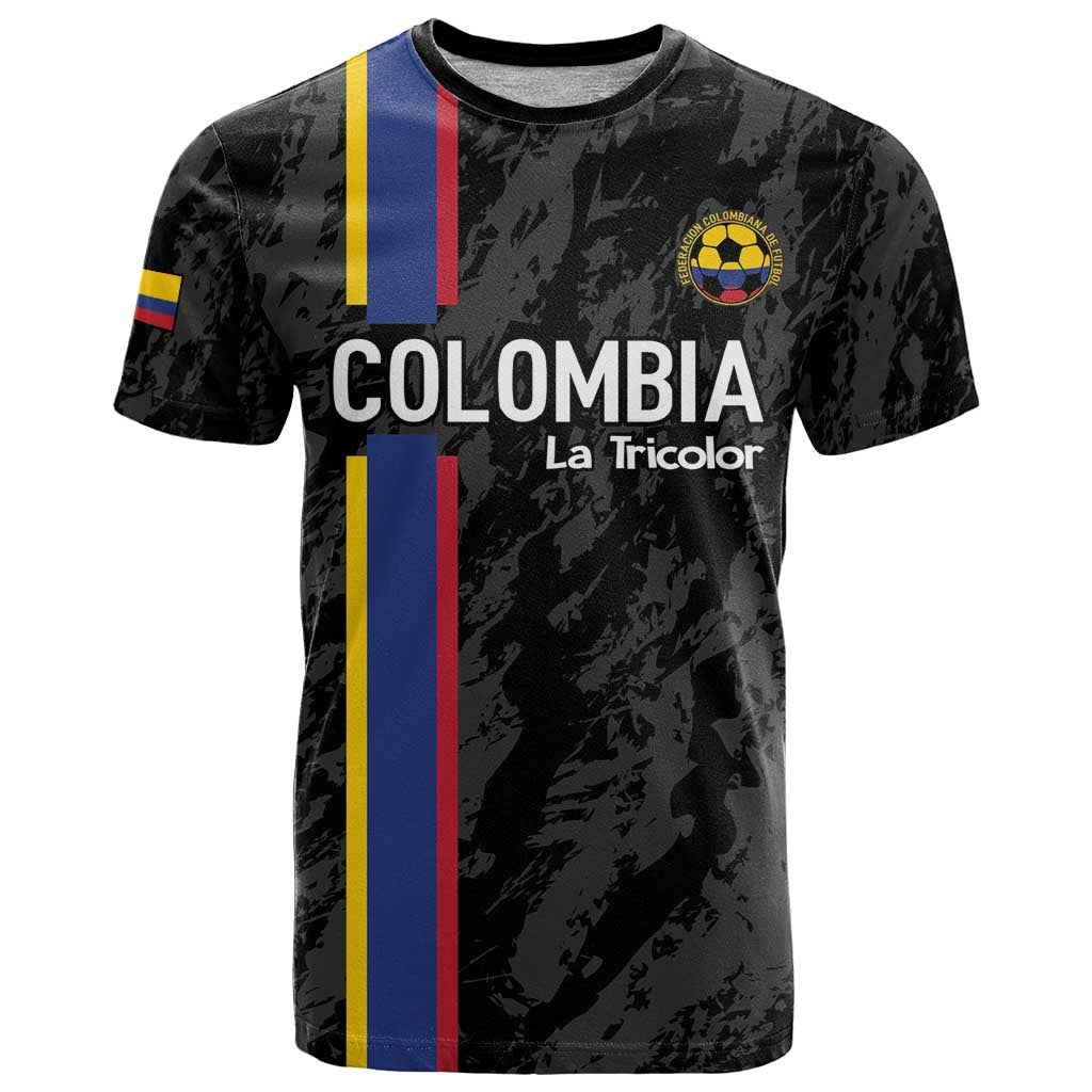 Custom Colombia Football T-Shirt 2024 Vamos La Tricolor - Black Graphic Tee