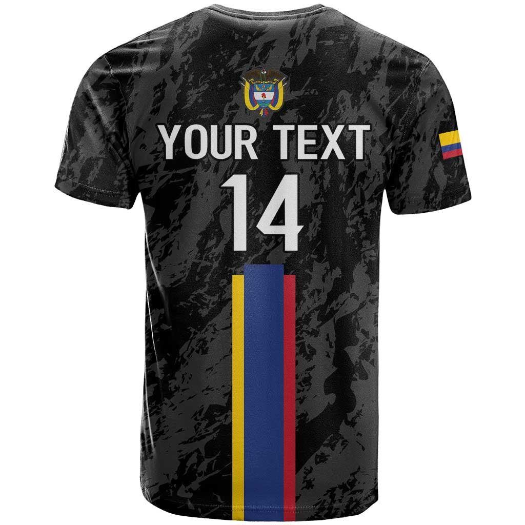Custom Colombia Football T-Shirt 2024 Vamos La Tricolor - Black Graphic Tee