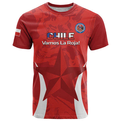 Custom Chile Football T-Shirt 2024 Vamos La Roja - Red Graphic Tee