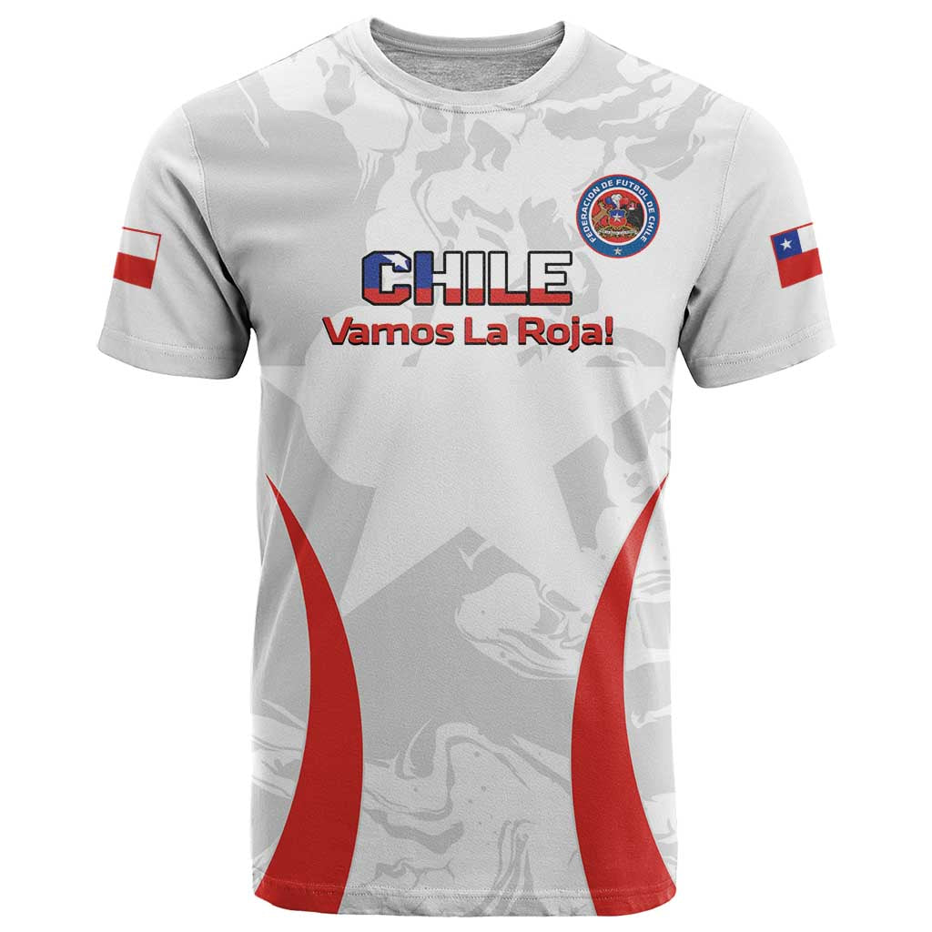 Custom Chile Football T-Shirt 2024 Vamos La Roja - White Graphic Tee