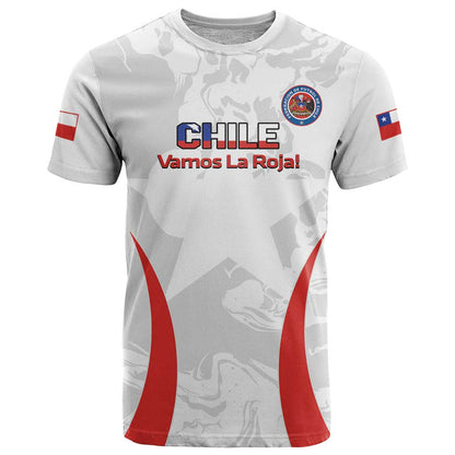 Custom Chile Football T-Shirt 2024 Vamos La Roja - White Graphic Tee