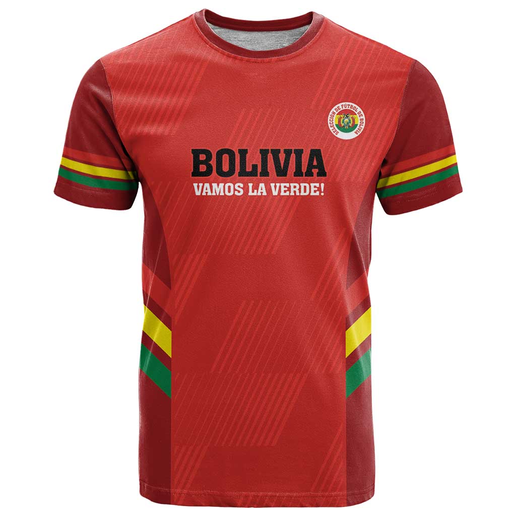 Custom Bolivia Football T-Shirt 2024 Vamos La Verde - Red Graphic Tee