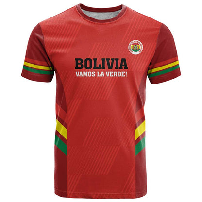 Custom Bolivia Football T-Shirt 2024 Vamos La Verde - Red Graphic Tee