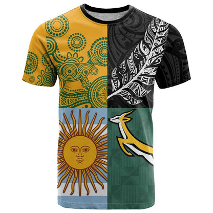 Personalised Rugby 2025 Championship T-Shirt Combination of Southern Hemisphere Countries Graphic Tee