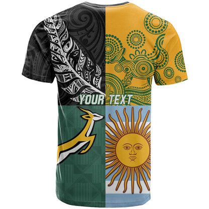 Personalised Rugby 2025 Championship T-Shirt Combination of Southern Hemisphere Countries Graphic Tee