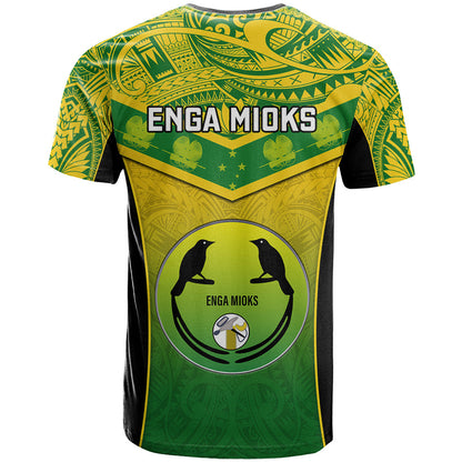 Papua New Guinea Rugby T-Shirt Enga Mioks PNG Polynesian Pattern Graphic Tee