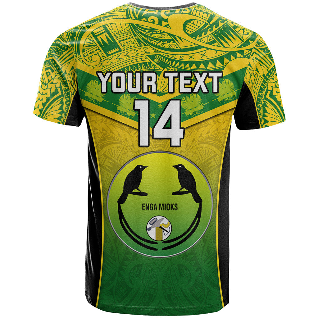 Custom Papua New Guinea Rugby T-Shirt Enga Mioks PNG Polynesian Pattern Graphic Tee