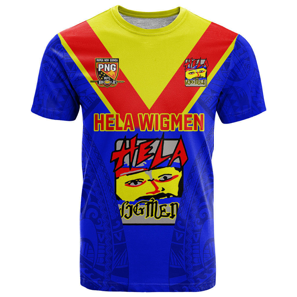 Papua New Guinea Rugby T-Shirt Hela Wigmen PNG Polynesian Pattern Graphic Tee