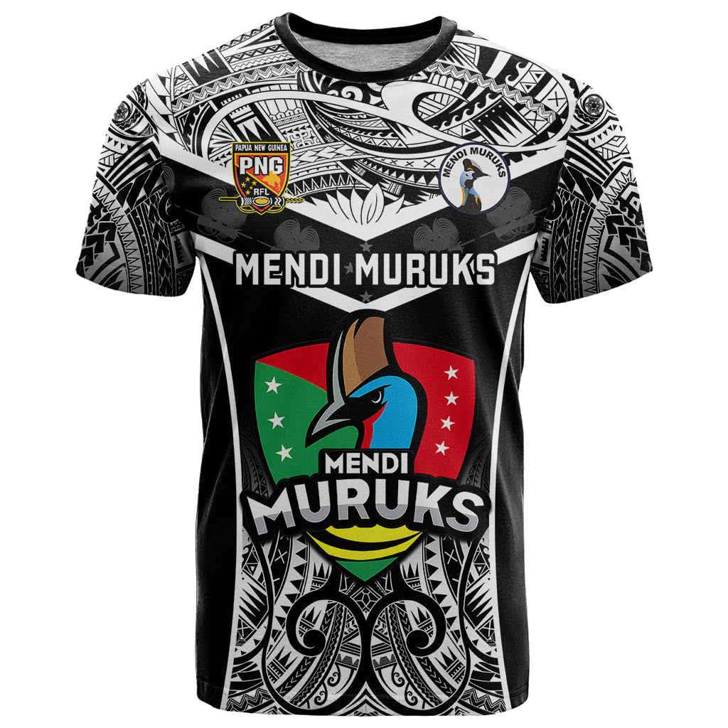 Custom Papua New Guinea Rugby T-Shirt Mendi Muruks PNG Polynesian Pattern Graphic Tee