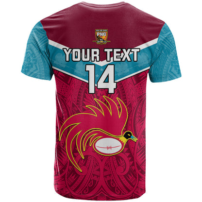 Custom Papua New Guinea Rugby T-Shirt Goroka Lahanis PNG Polynesian Pattern Graphic Tee