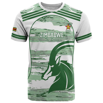 Zimbabwe Rugby Custom T-Shirt Come On Sables White Version Graphic Tee