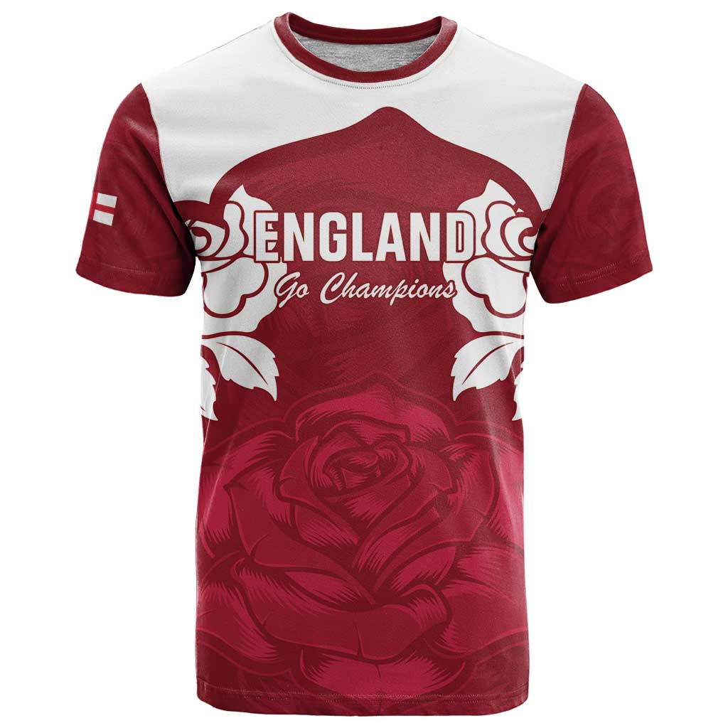 Custom England Rugby 2025 T-Shirt Go Champions Red Rose Graphic Tee