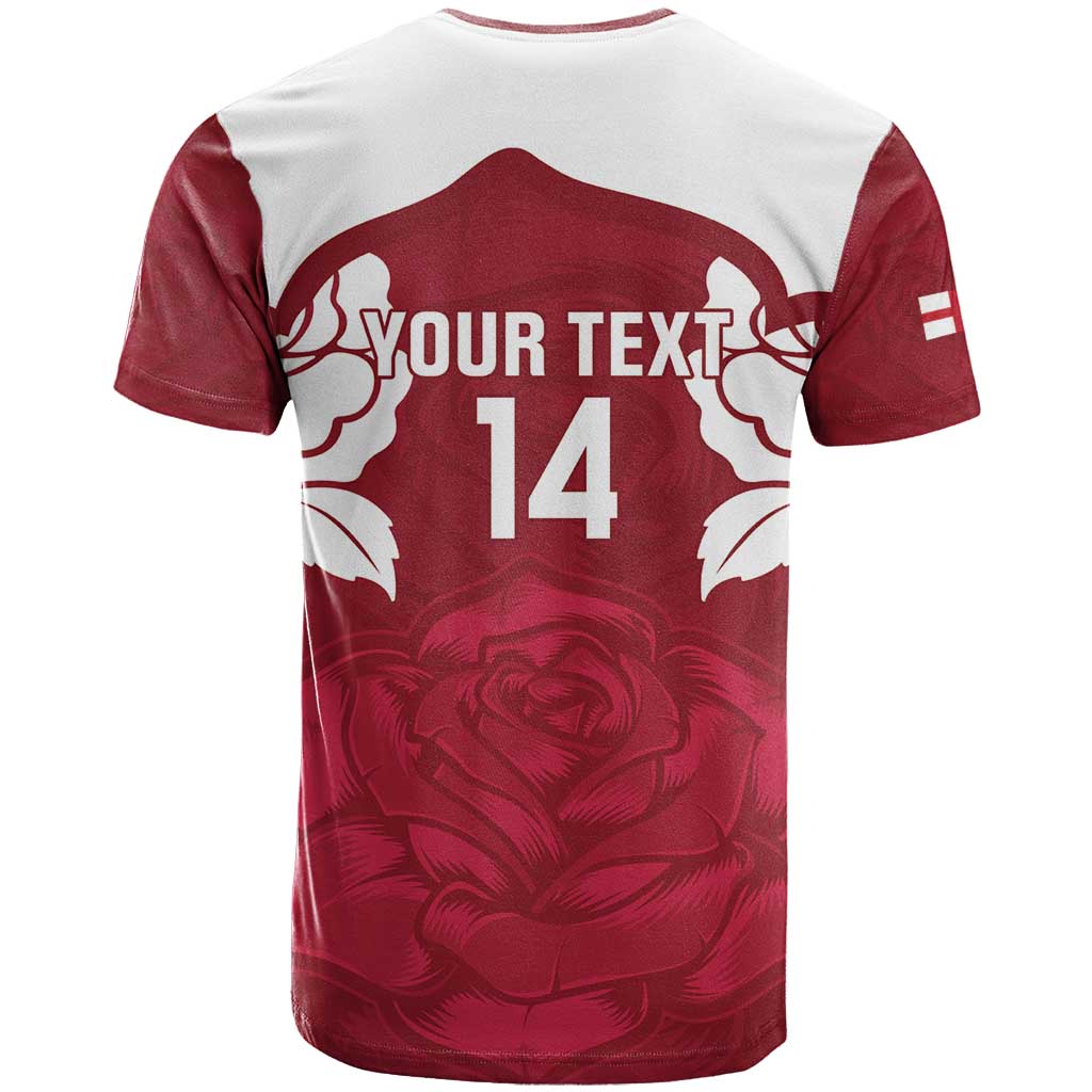 Custom England Rugby 2025 T-Shirt Go Champions Red Rose Graphic Tee
