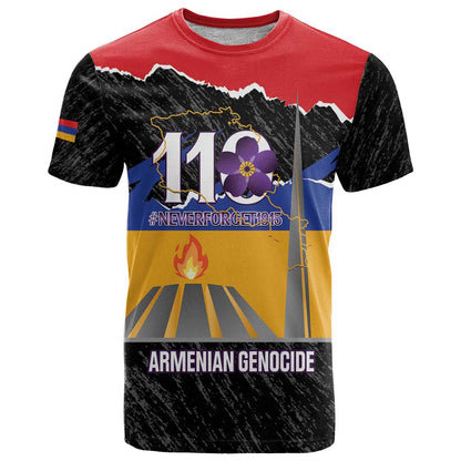 Armenian Genocide Remembrance Day T-Shirt Tsitsernakaberd 110th Anniversary Never Forget Graphic Tee
