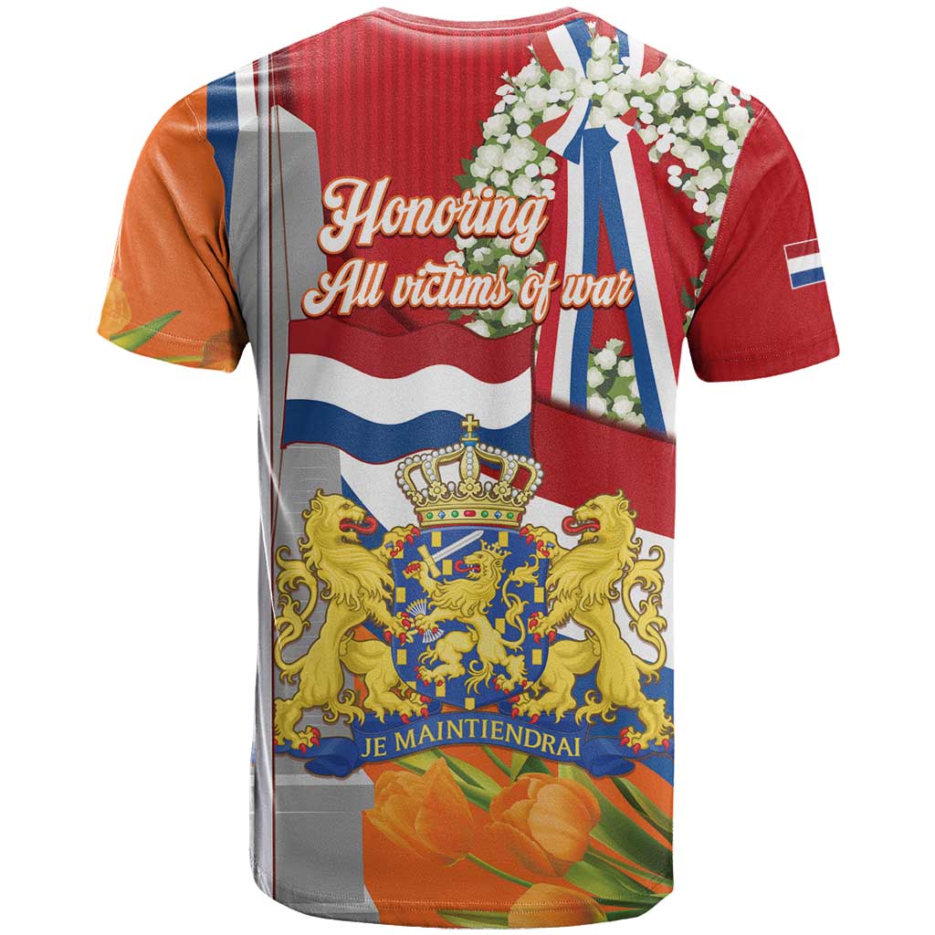 Netherlands Dodenherdenking T-Shirt Martyrs' Day Honoring All Victims Of War Graphic Tee
