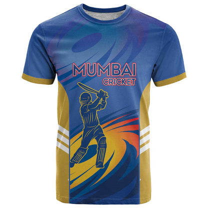 Custom Mumbai India Cricket T-Shirt Go Champions Graphic Tee