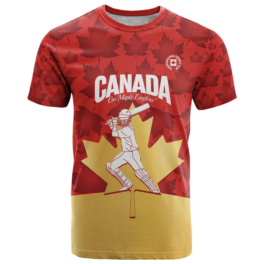 Custom Canada Cricket T-Shirt Come On Maple Leaf Graphic Tee