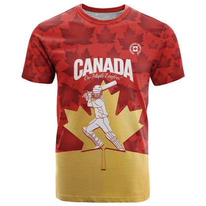 Custom Canada Cricket T-Shirt Come On Maple Leaf Graphic Tee