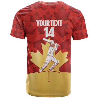 Custom Canada Cricket T-Shirt Come On Maple Leaf Graphic Tee