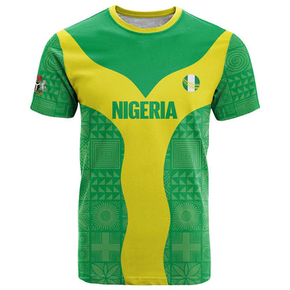 Custom Nigeria Cricket T-Shirt Go Yellow Greens Graphic Tee