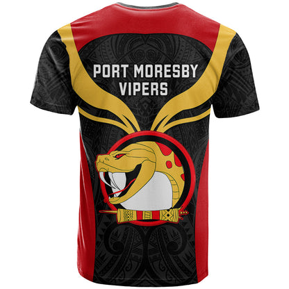 Papua New Guinea Rugby T-Shirt Port Moresby Vipers PNG Polynesian Pattern Graphic Tee