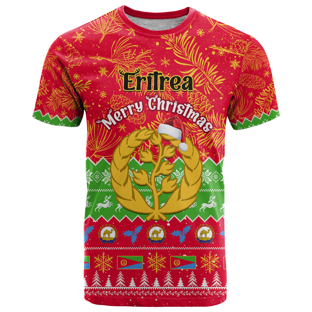 Personalised Eritrea Christmas T-Shirt Eritrean Olive Santa Claus Merry Xmas Graphic Tee