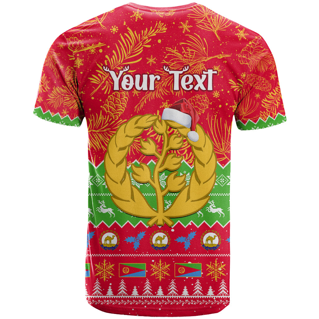 Personalised Eritrea Christmas T-Shirt Eritrean Olive Santa Claus Merry Xmas Graphic Tee