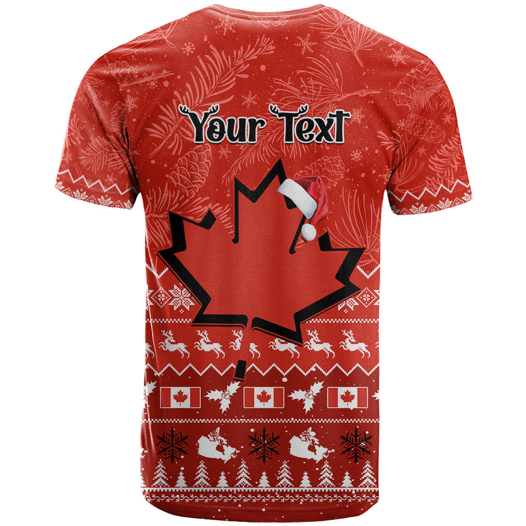 Personalised Canada Christmas T-Shirt Maple Leaf Santa With Map Merry Xmas Graphic Tee