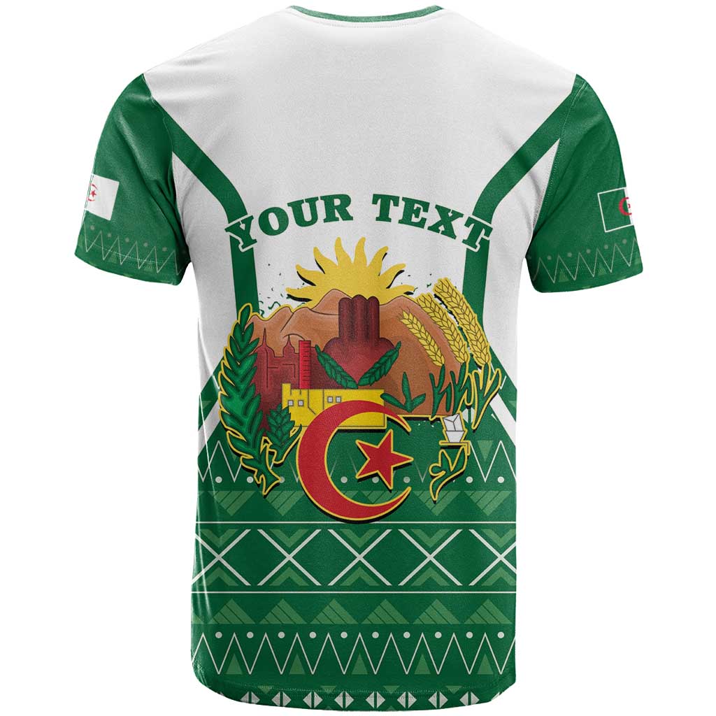 Personalized Algeria T-Shirt Coat Of Arms African Pattern Graphic Tee