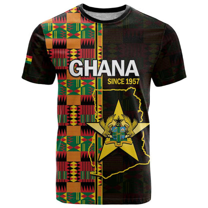 Ghana 1957 T-Shirt Independence Anniversary Kente Pattern Graphic Tee