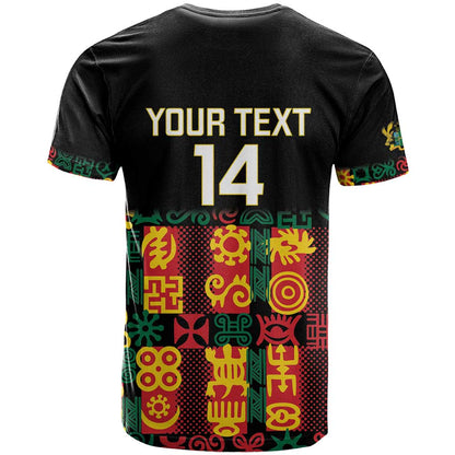 Custom Ghana Football T-Shirt 2025 Go Black Stars Adinkra pattern Graphic Tee