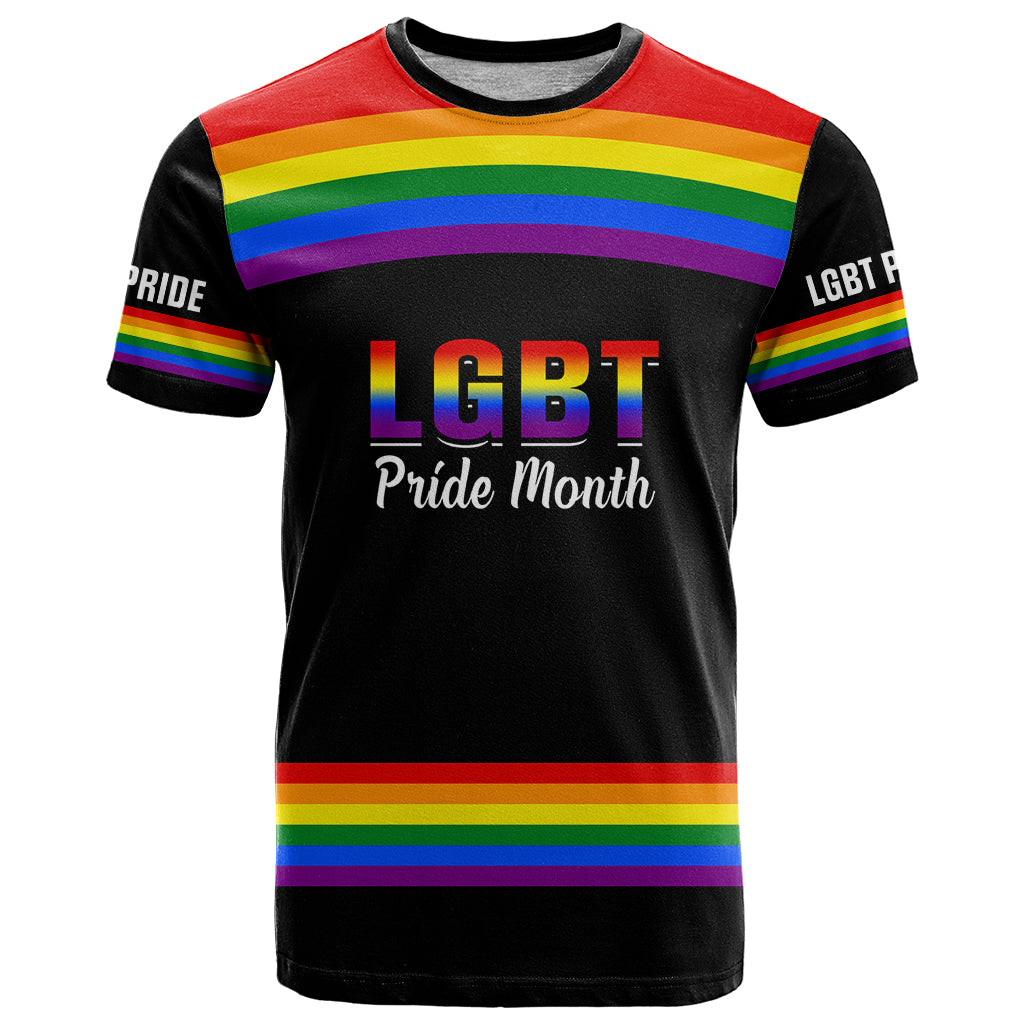 Pride Month LGBT T-Shirt Proud Of Who I Am Black Graphic Tee