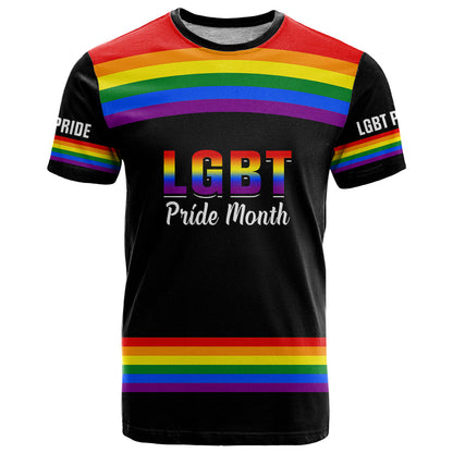 Pride Month LGBT T-Shirt Proud Of Who I Am Black Graphic Tee