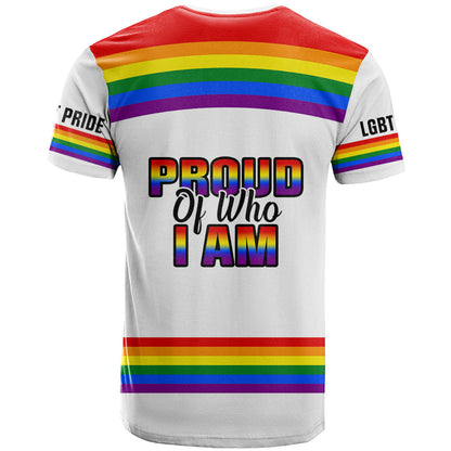 Pride Month LGBT T-Shirt Proud Of Who I Am White Graphic Tee