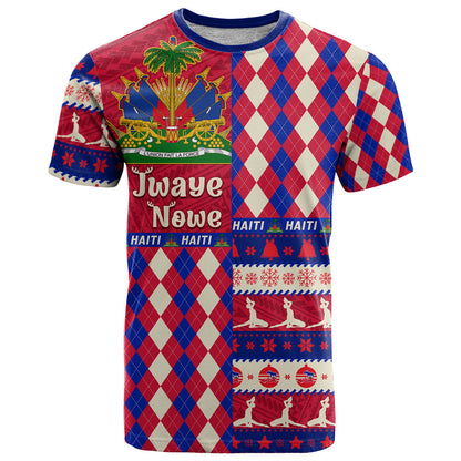 Haiti Christmas T-Shirt Jwaye Nowe With Coat Of Arms Graphic Tee