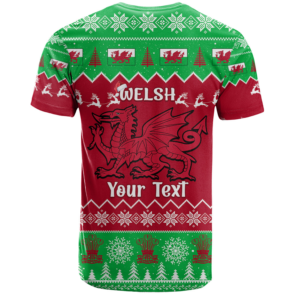 Personalised Wales Christmas T-Shirt Nadolig Llawen Cymru Unique Version Graphic Tee