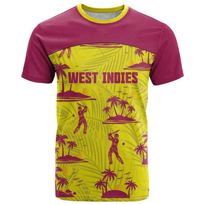 West Indies Cricket Custom T-Shirt Windies Palm Tree Tropical Style Graphic Tee