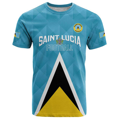 Custom Saint Lucia Football T-Shirt Flag Style Graphic Tee