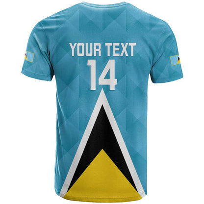 Custom Saint Lucia Football T-Shirt Flag Style Graphic Tee