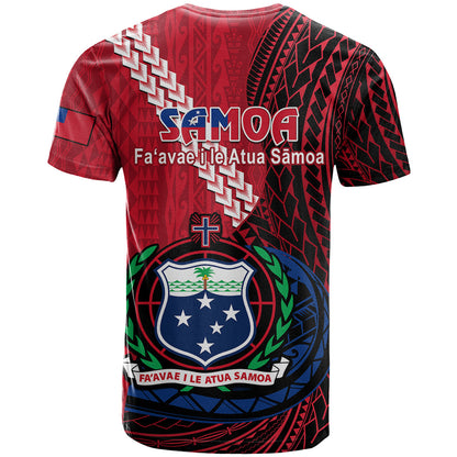 Samoa T-Shirt Happy Independence Day Samoan Red Pattern Graphic Tee