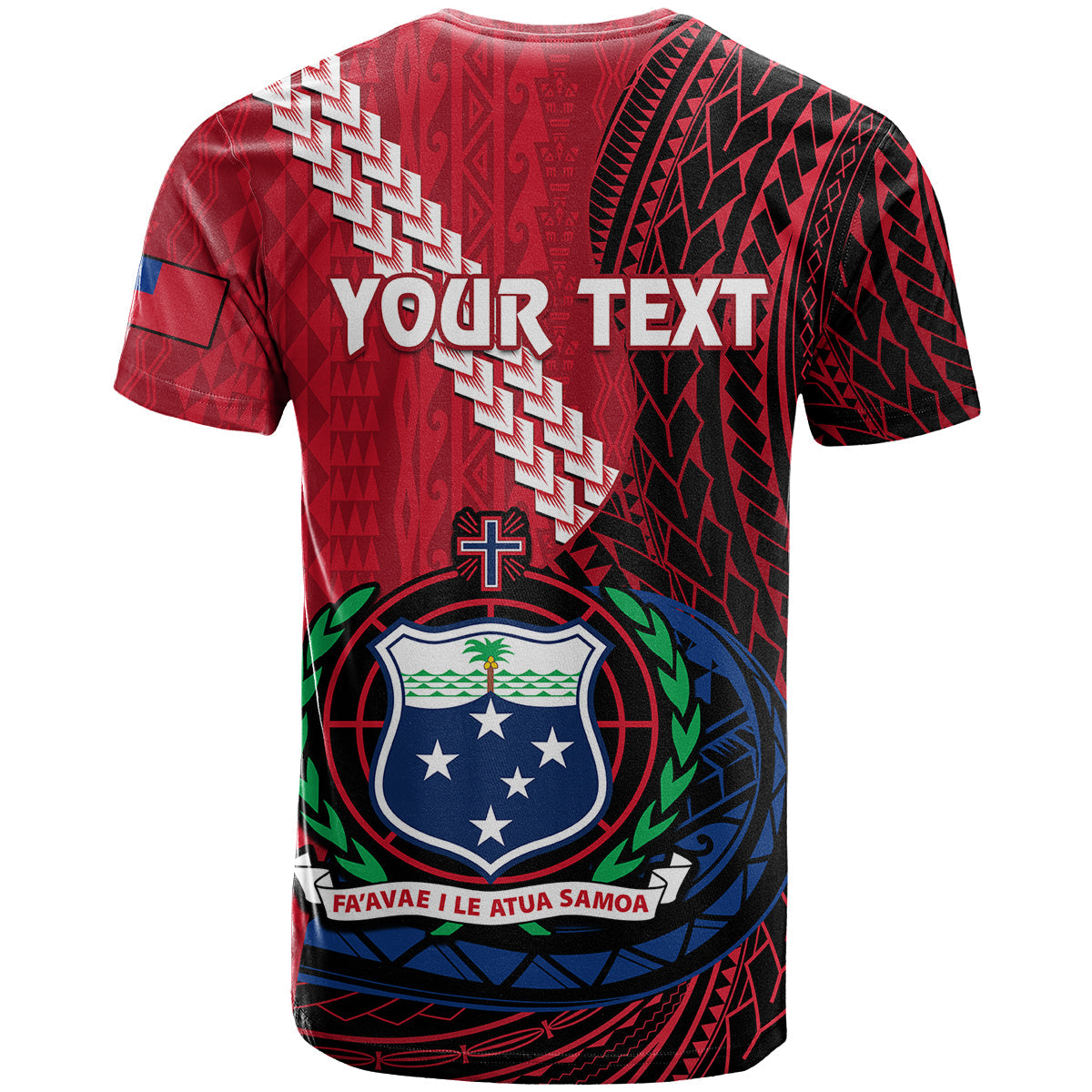 Custom Samoa T-Shirt Happy Independence Day Samoan Red Pattern Graphic Tee