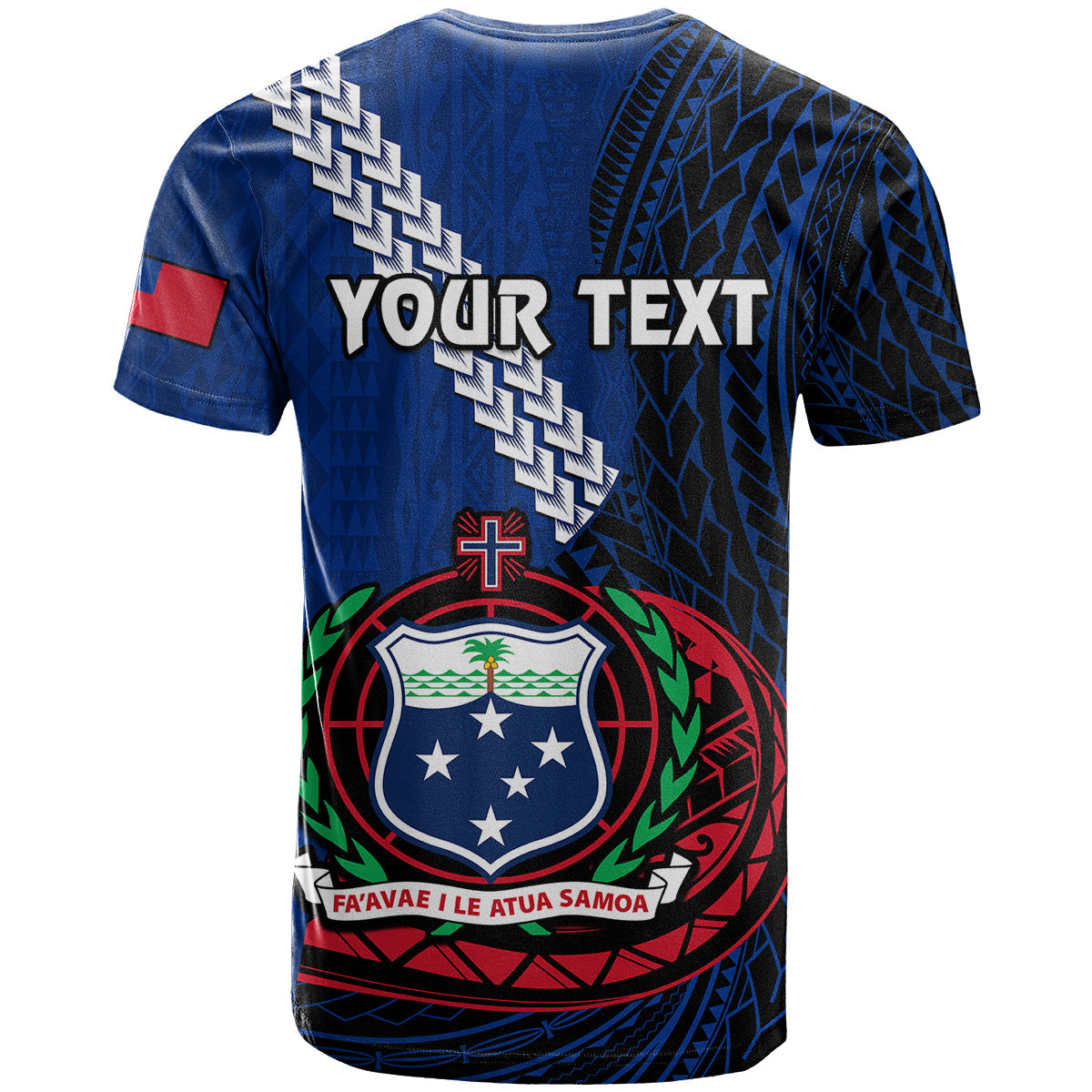 Custom Samoa T-Shirt Happy Independence Day Samoan Blue Pattern Graphic Tee