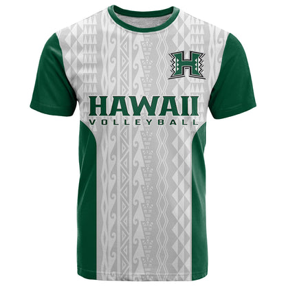 Hawaii VolleybT-Shirt Hawaiian Kakau White Style Graphic Tee