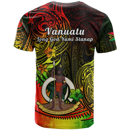Polynesian Pride Vanuatu T-Shirt Reggae Polynesia Long God Yumi Stanap Graphic Tee