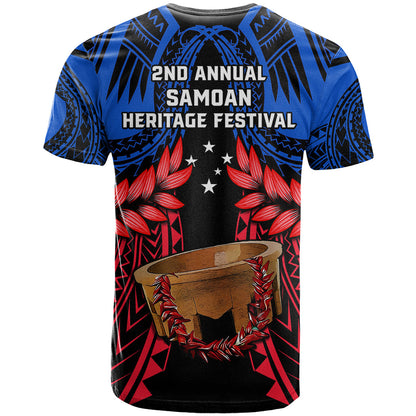 Samoa T-Shirt Heritage Festival Samoan Tattoo With Ula Fala Kava Bowl Graphic Tee